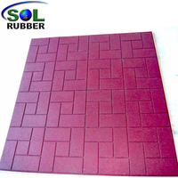 Sol Rubber Outdoor Driveway Recycled Rubber Brick Tiles Mats Lowes