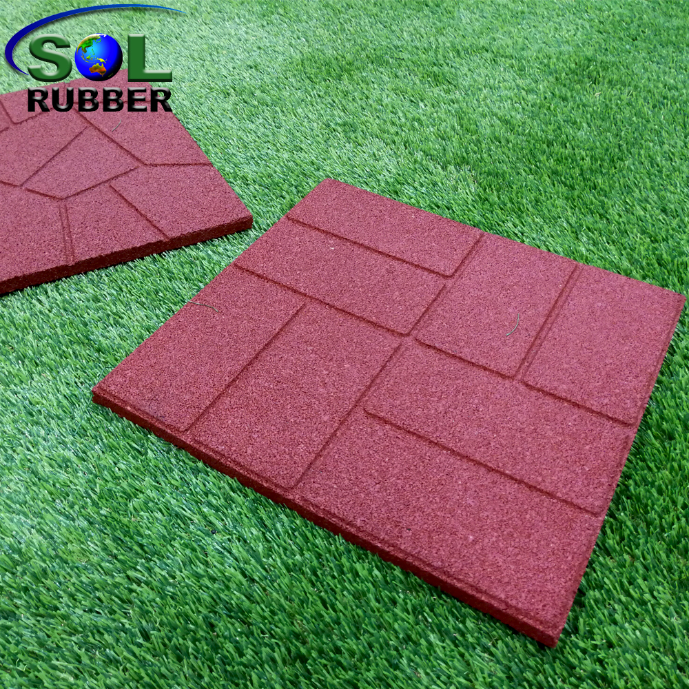 SOL RUBBER outdoor playground safety garden rubber floor tiles mat fine ...