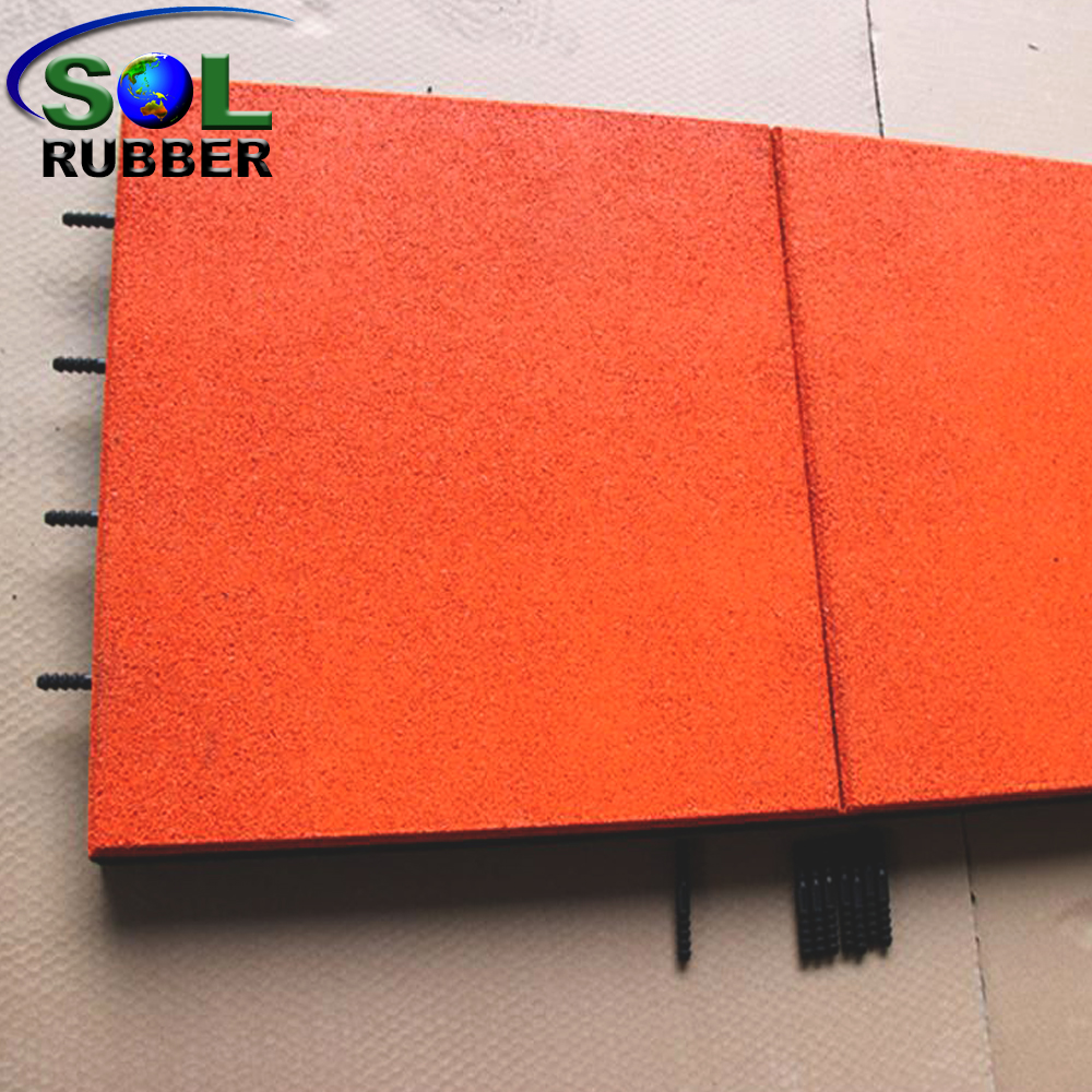 SOL RUBBER used children outdoor safety crossfit playground interlock rubber floor tiles mat EPDM surface
