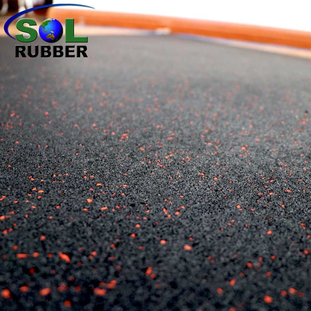 SOL RUBBER wholesale rubber gym flooring tile used EPDM particles mixed with fine SBR bodies