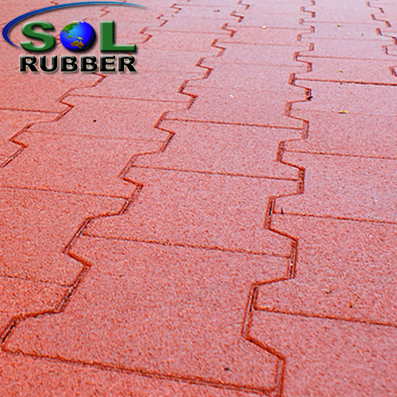 Interlocking Outdoor Patio Recycled Rubber Flooring Pavers