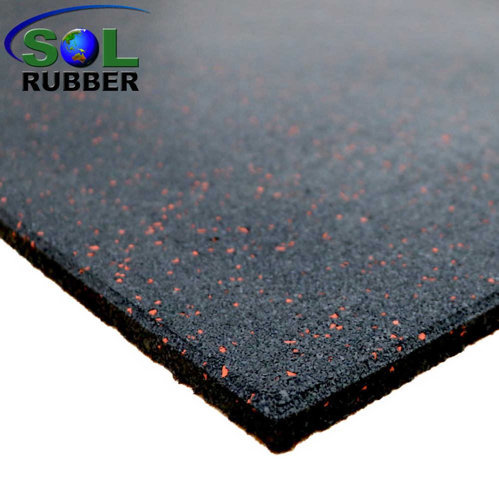 SOL RUBBER wholesale rubber gym flooring tile used EPDM particles mixed with fine SBR bodies