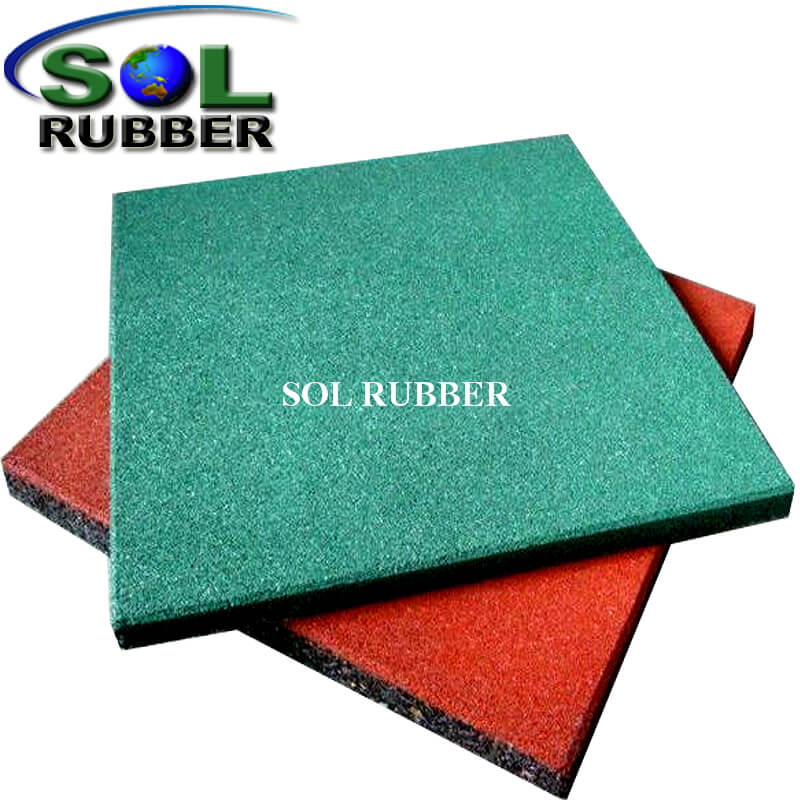 50mm Square Bottom Playground Rubber Mat 