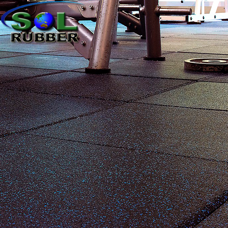 Black Rubber with Color EPDM Flecks Gym Flooring Tiles - Buy Fitness ...