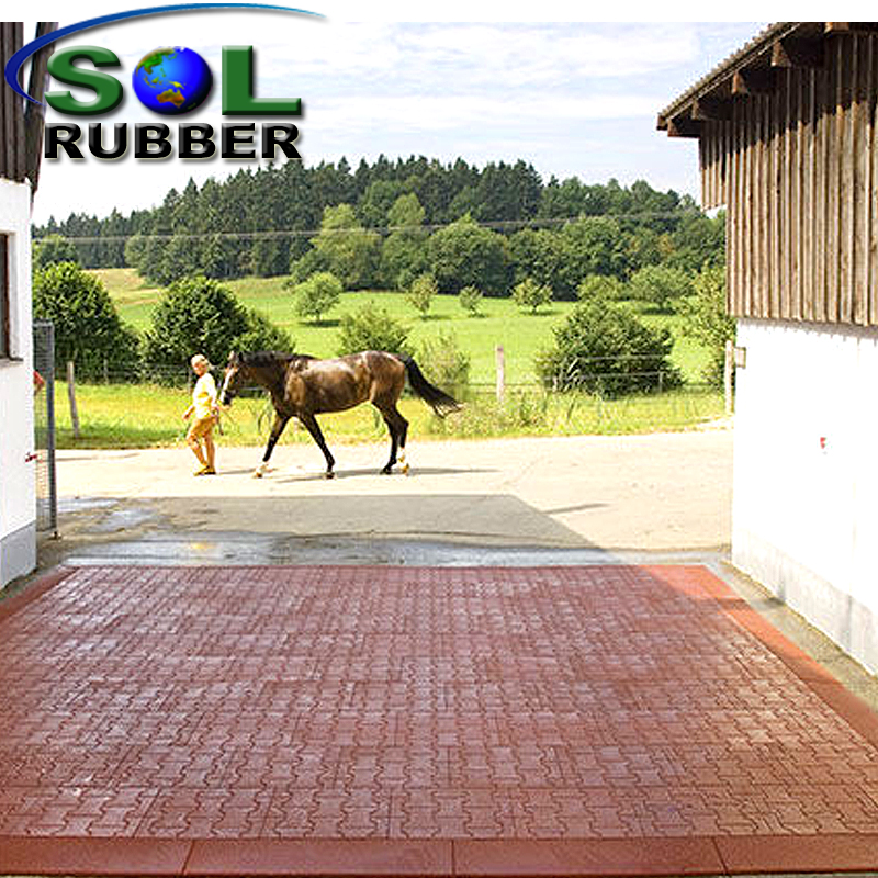 High Density Interlock Horse Bran Rubber Floor Paver