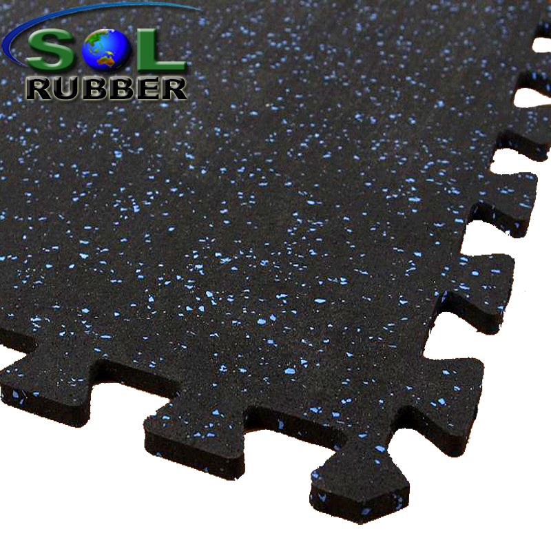 3/8 Home and Commercial Gym Interlocking Rubber Floor Tiles