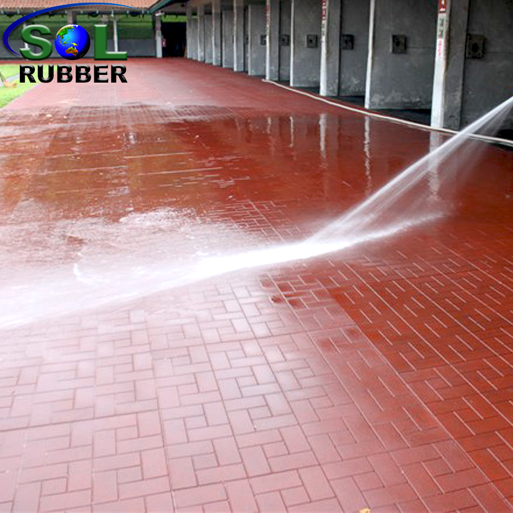 SOL RUBBER outdoor driveway recycled rubber brick tiles mats lowes fine