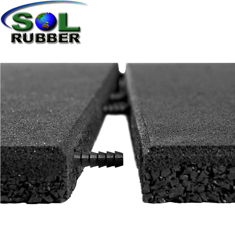 Self Connect Outdoor Rubber Flooring Tiles With Holes For Playgrounds