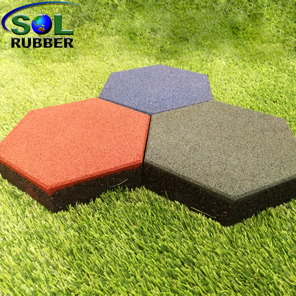 SOL RUBBER used outdoor safety garden rubber floor tiles mat fine granules