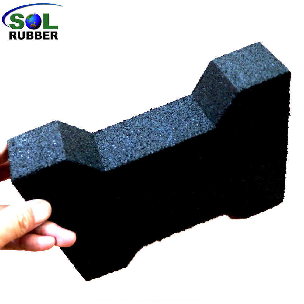 SOL RUBBER outdoor driveway recycled rubber brick tiles patio pavers