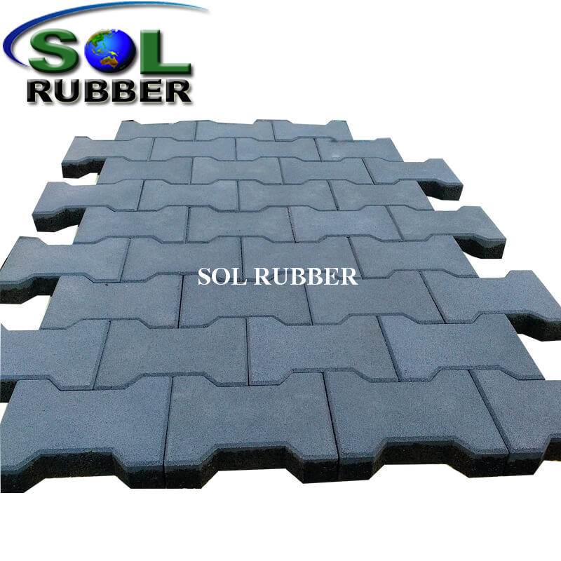 45mm Outdoor Sidewalks Rubber Paver 