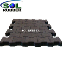 1 3/4" Thickness Black Rubber Paver for Horse 