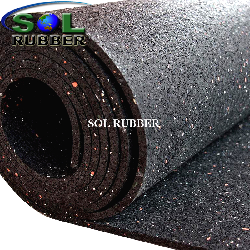 SOL RUBBER EPDM gym rubber flooring roll EPDM particles mixed