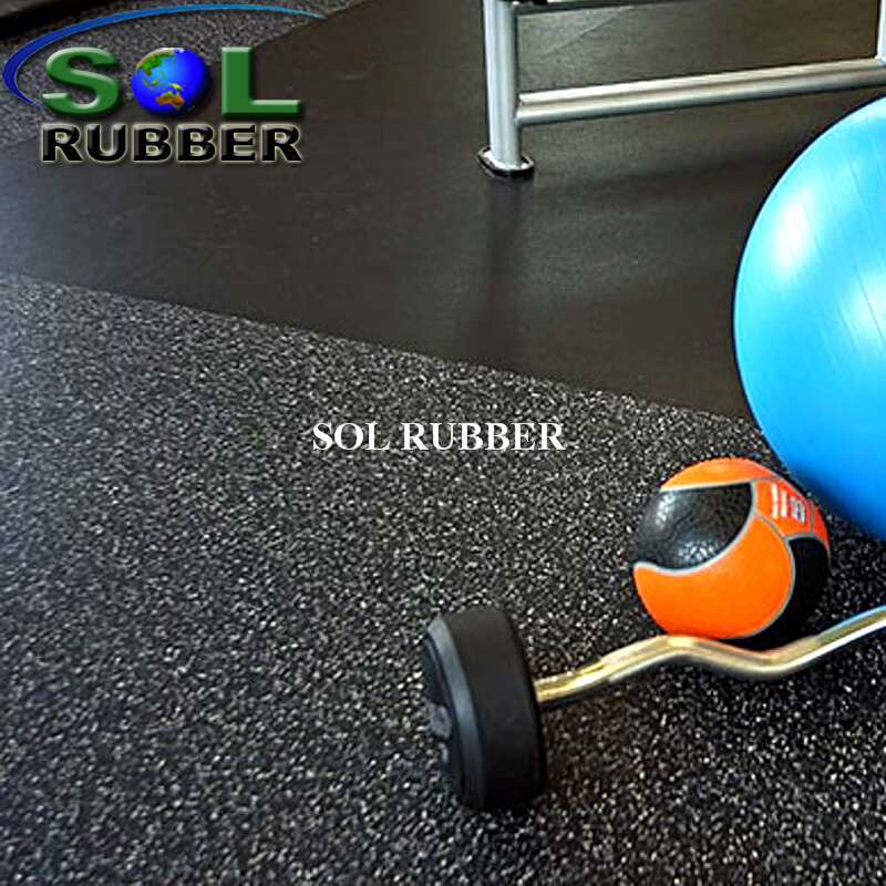 Roll Rubber Gym Fitness Flooring with EPDM Granules 