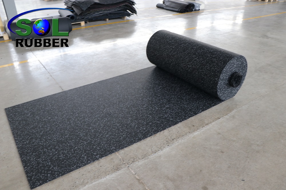 SOL RUBBER EPDM gym rubber flooring roll fine SBR granules mixed