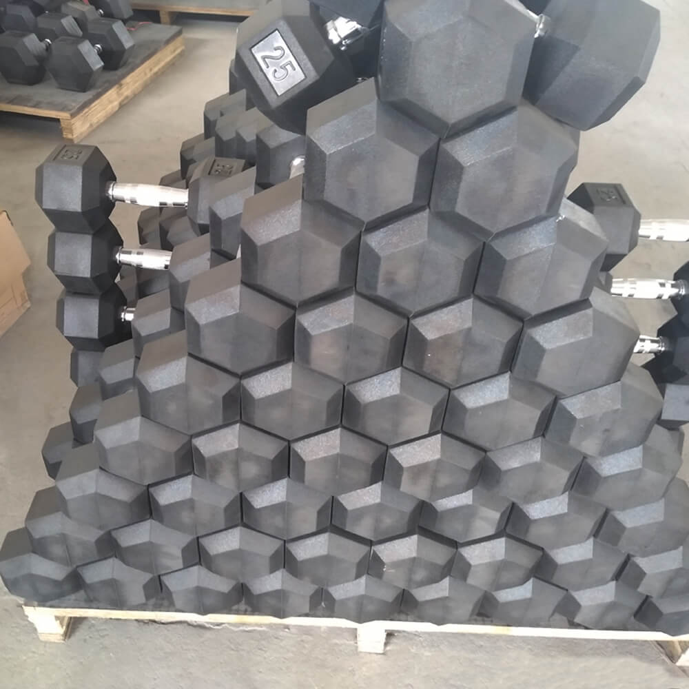 Gym Equipment Round Rubber Fixed Dumbbell