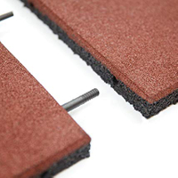 500mm*500mm Red Outdoor Recycle Rubber Mat 